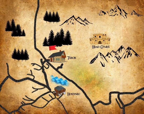 Mapa tábora pod Gýmešom